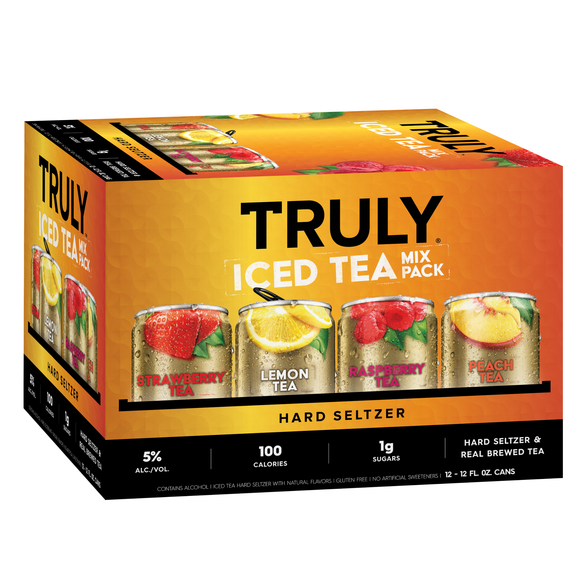 slide 3 of 6, TRULY Hard Seltzer Iced Tea Variety Pack, Spiked & Sparkling Water, 12 ct; 12 oz