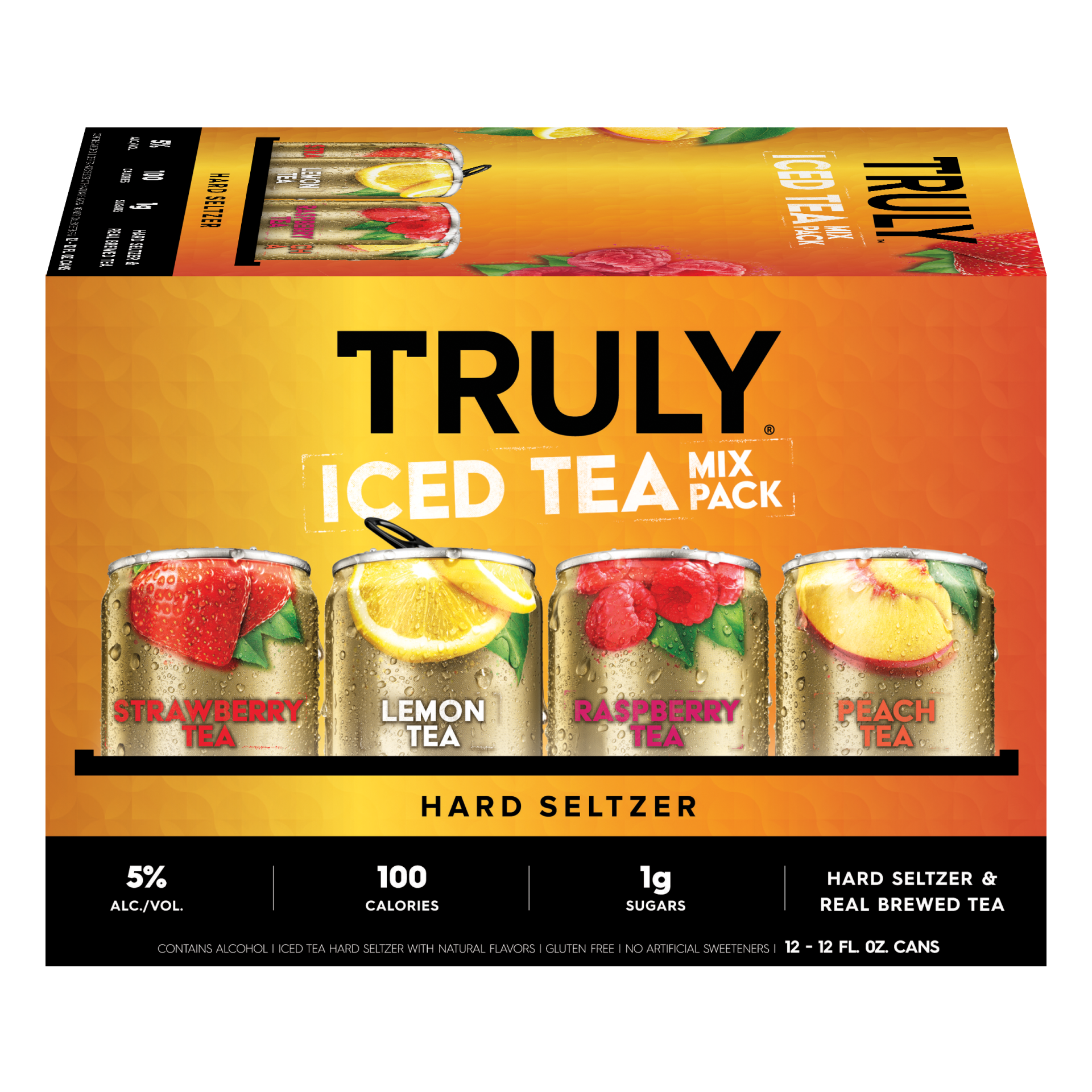 slide 4 of 6, TRULY Hard Seltzer Iced Tea Variety Pack, Spiked & Sparkling Water, 12 ct; 12 oz