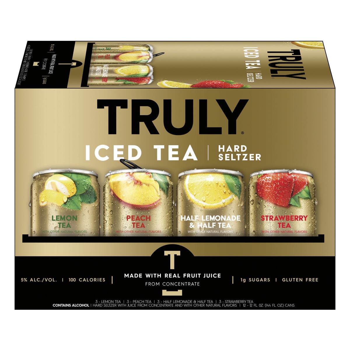 slide 1 of 10, TRULY Hard Seltzer Iced Tea Variety Pack, Spiked & Sparkling Water (12 fl. oz. Can, 12pk.), 12 ct; 12 oz