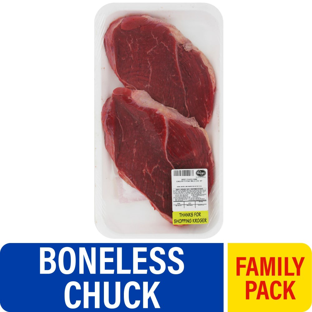 slide 1 of 5, Beef Choice Boneless Chuck Steak Value Pack, per lb