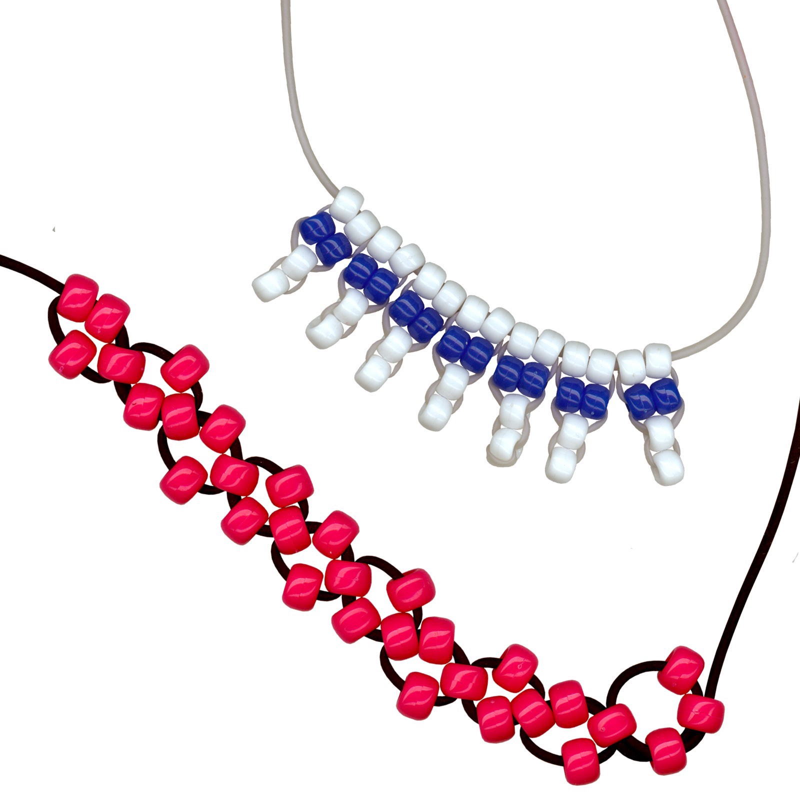 slide 3 of 4, Black & Frost Pony Bead Lacing By Creatology, includes 5 ct