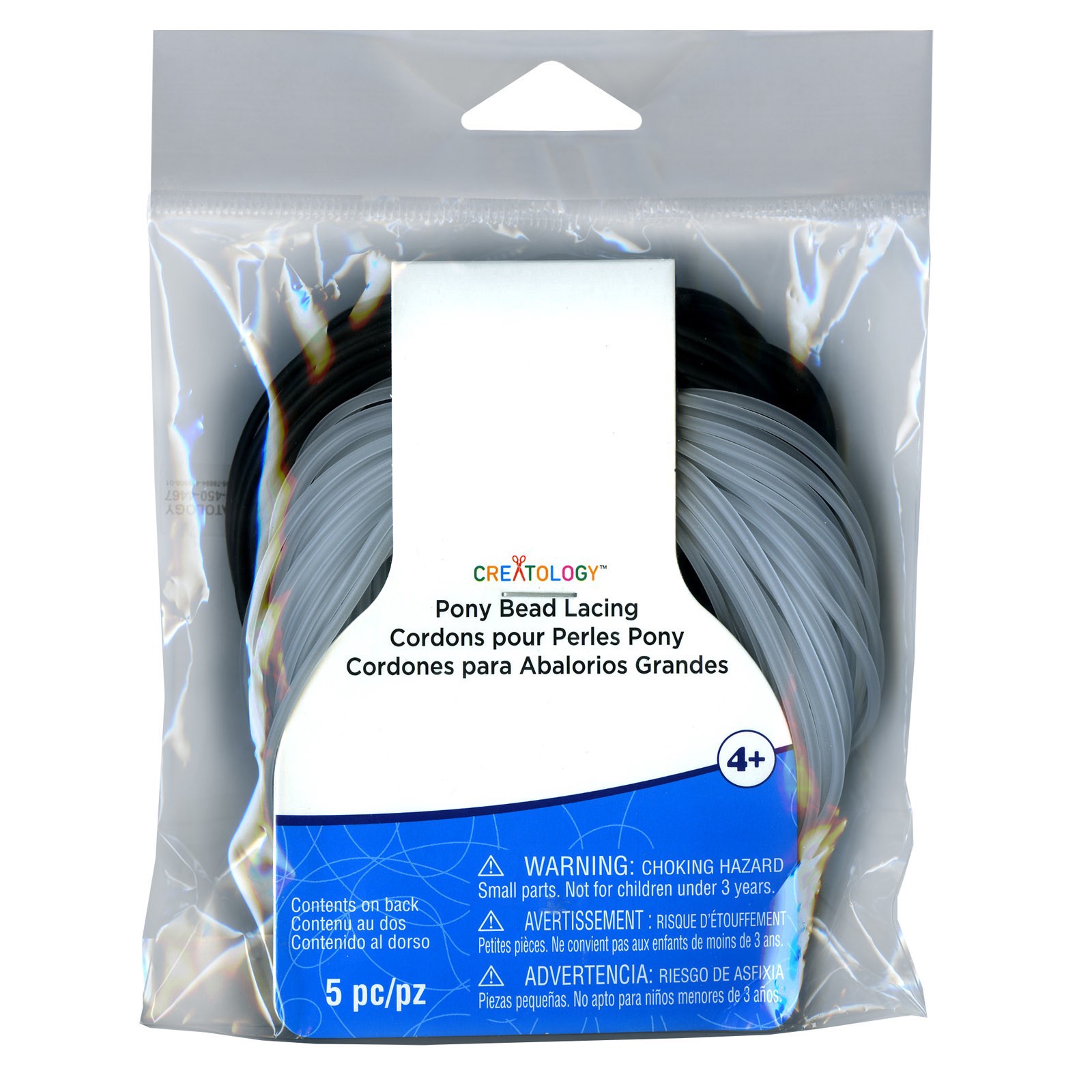 slide 2 of 4, Black & Frost Pony Bead Lacing By Creatology, includes 5 ct