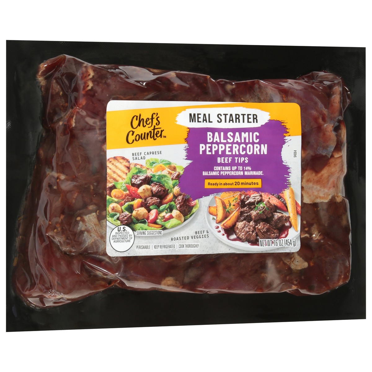 slide 3 of 4, Chefs Counter Beef Tips Balsamic Peppercorn 16 Oz - 16 OZ, 16 oz