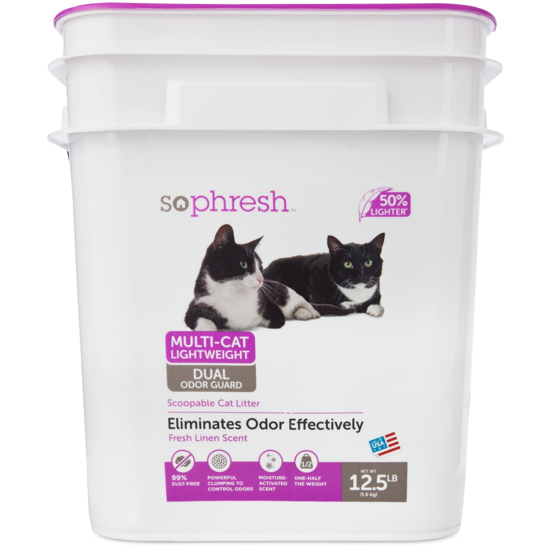 slide 1 of 1, So Phresh Multi-Cat Lightweight Dual Odor Guard Litter, 12.5 lb