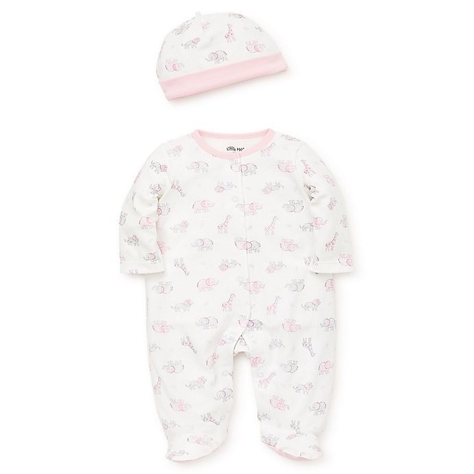 slide 1 of 1, Little Me Preemie Safari Girl Footie - Pink, 2 ct