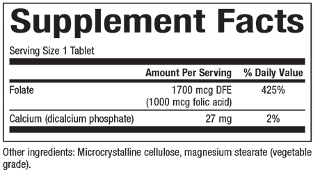 slide 2 of 2, Natural Factors Folic Acid 1000 Mcg Dietary Supplement, 90 ct