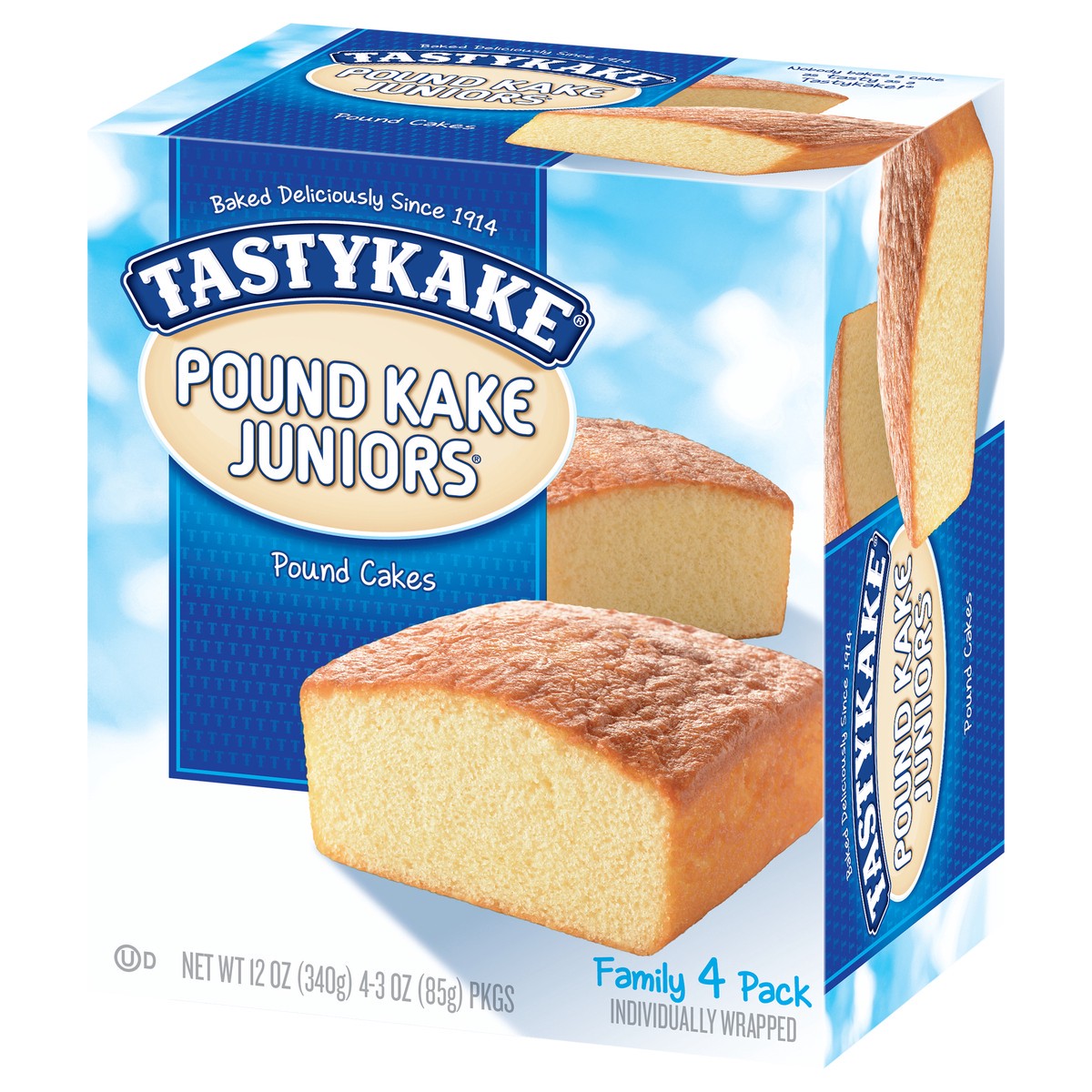 slide 3 of 9, Tastykake Pound Kake Juniors, Pound Cake Snack Cakes, 4 Count, 12 oz, 4 ct