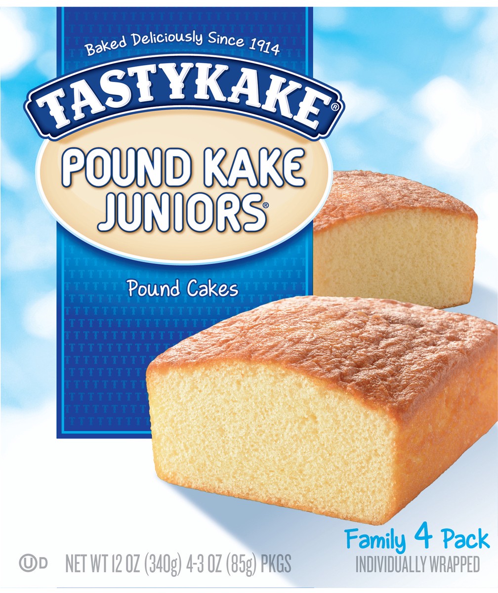 slide 4 of 9, Tastykake Pound Kake Juniors, Pound Cake Snack Cakes, 4 Count, 12 oz, 4 ct