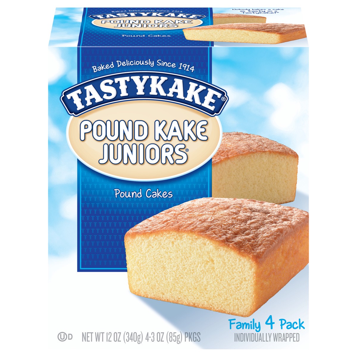 slide 1 of 9, Tastykake Pound Kake Juniors, Pound Cake Snack Cakes, 4 Count, 12 oz, 4 ct