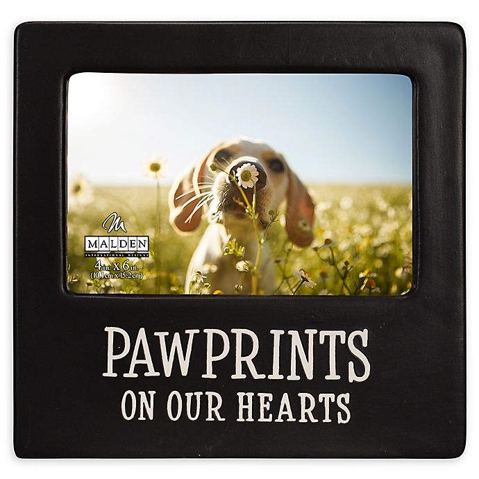 slide 1 of 2, Malden Paw Prints On Our Hearts Picture Frame - Black, 4 in x 6 in