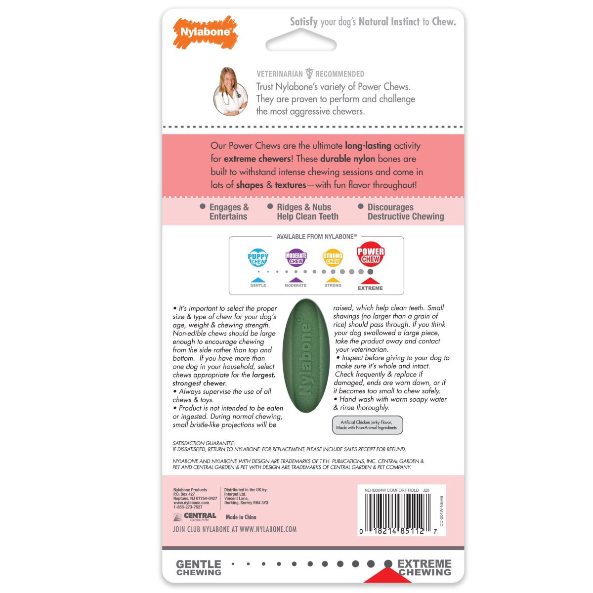 slide 9 of 9, Nylabone Green Easy Hold Bone Lg, LG