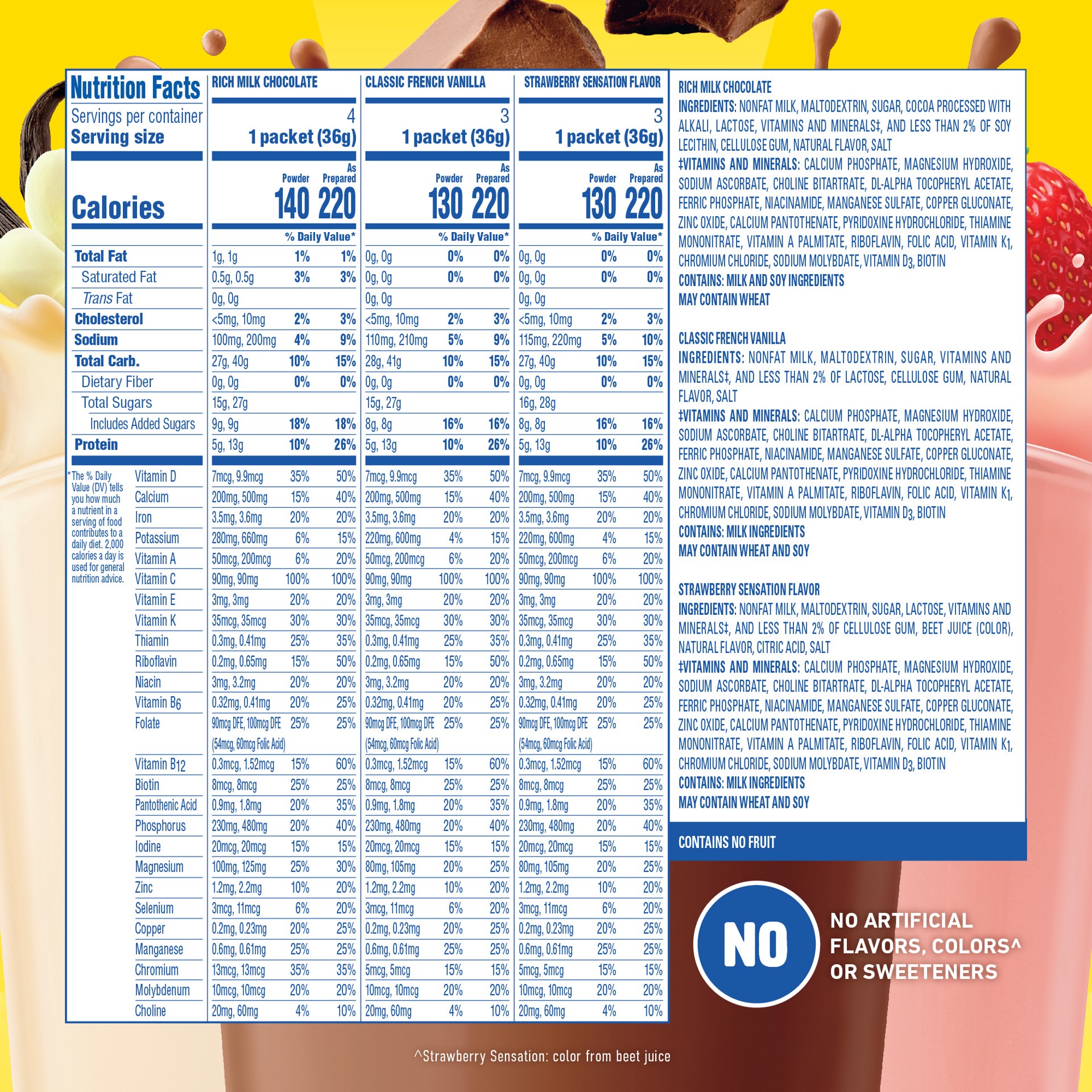 slide 3 of 5, Carnation Breakfast Essentials Variety Pack Complete Nutritional Drink - 10 ct; 1.26 oz, 10 ct; 1.26 oz