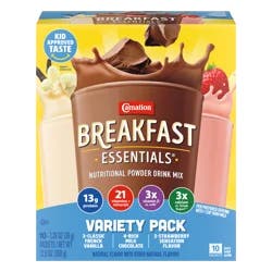 Carnation Breakfast Essentials Variety Pack Complete Nutritional Drink - 10 ct; 1.26 oz