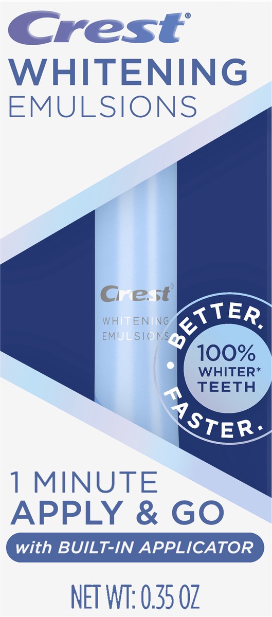 slide 2 of 2, Crest Whitening Emulsions with Built-In Applicator, On the Go Leave-on Teeth Whitening Pen Treatment, 1 ct