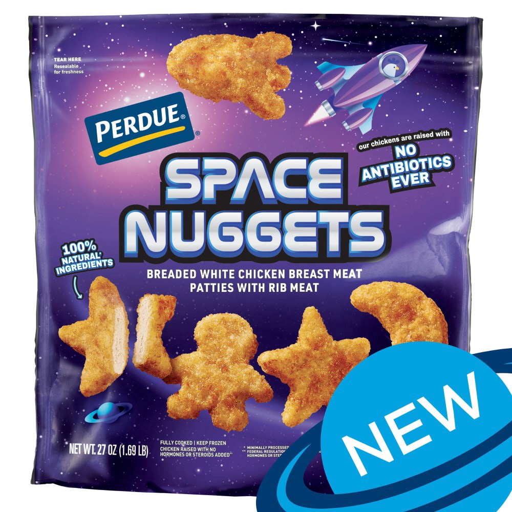 slide 4 of 4, PERDUE FUN SHAPED No Antibiotics Ever Chicken Breast Sea Creature Nuggets, 27 oz. Bag, 27 oz