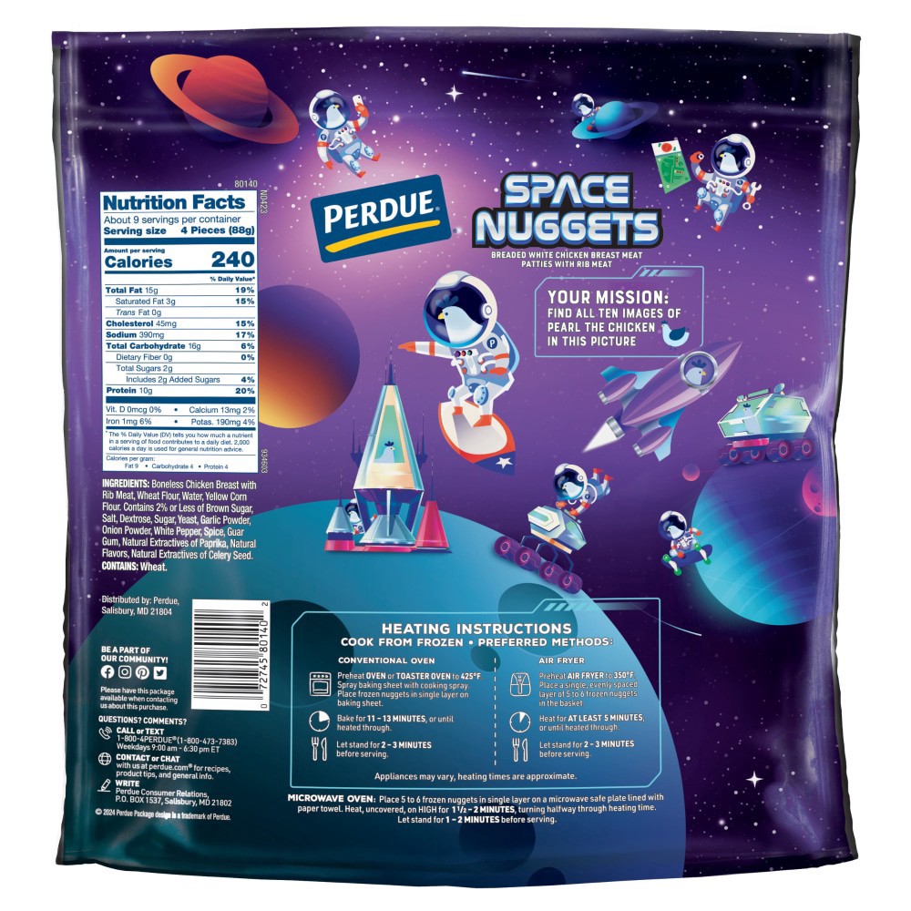 slide 3 of 4, PERDUE FUN SHAPED No Antibiotics Ever Chicken Breast Sea Creature Nuggets, 27 oz. Bag, 27 oz