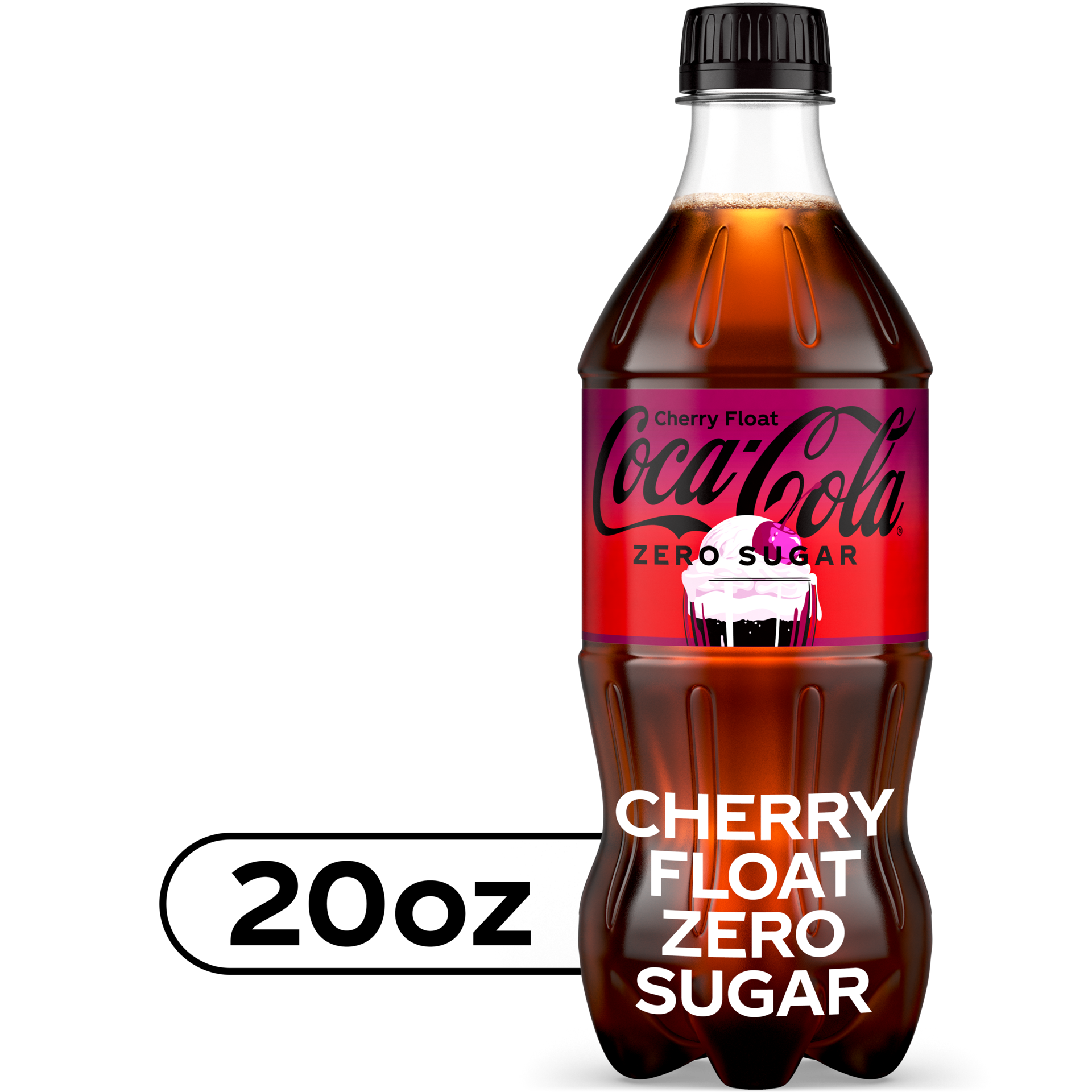 slide 1 of 5, Coca-Cola Zero Sugar Cherry Float Soda Soft Drink Bottle, 20 fl oz, 20 fl oz