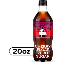 Coca-Cola Zero Sugar Cherry Float Soda Soft Drink Bottle, 20 fl oz