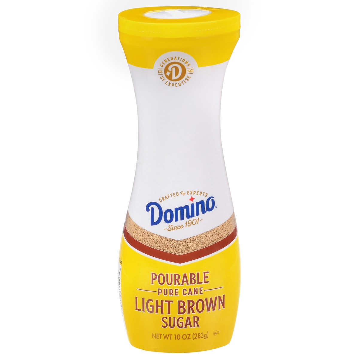 slide 1 of 9, Domino Pourable Pure Cane Light Brown Sugar 10 oz Flip Top Canister, 10 oz