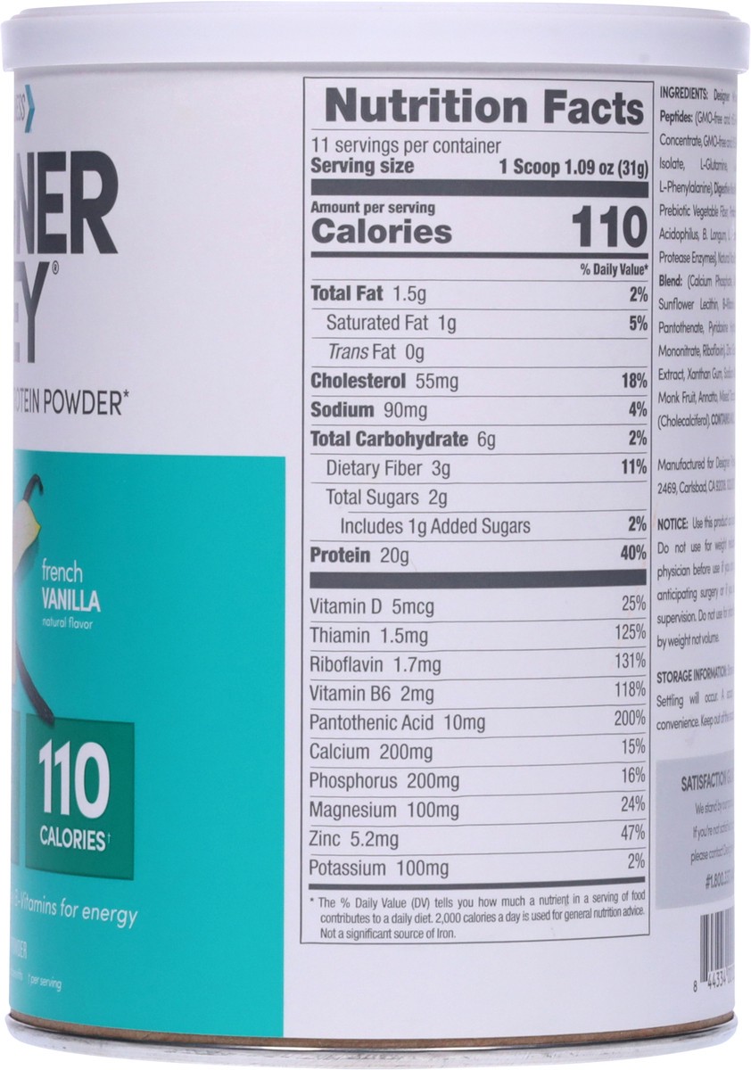 slide 8 of 9, Designer Wellness Designer Whey French Vanilla Protein Powder 12 oz, 12.7 oz