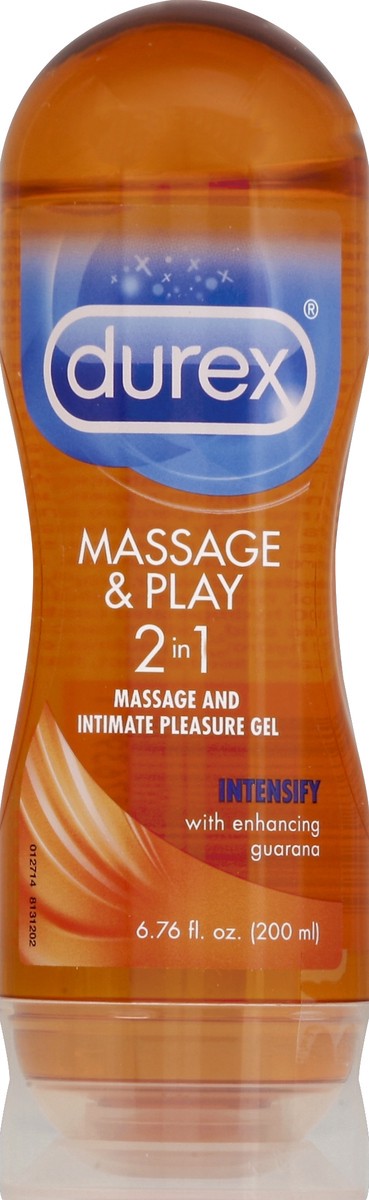 slide 2 of 2, Durex Intensify Massage and Play 2-in-1 Massage Gel and Personal Lube, 6.76 oz