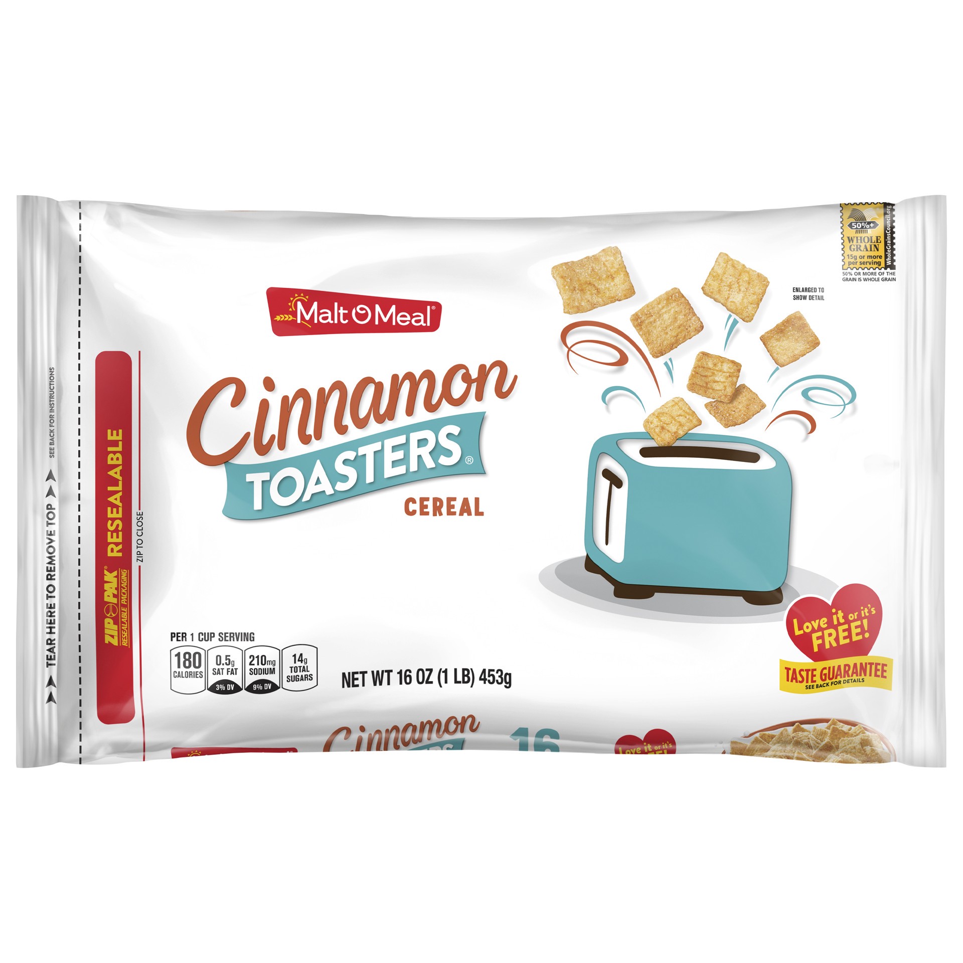 slide 2 of 5, Malt-O-Meal Cinnamon Toasters Breakfast Cinnamon Cereal, 16 OZ Bag, 16 oz