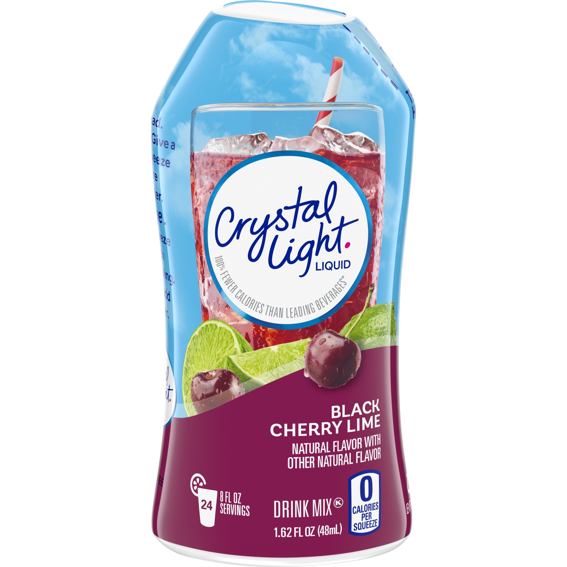 slide 1 of 7, Crystal Light Liquid Black Cherry Lime Naturally Flavored Drink Mix, 1.62 oz