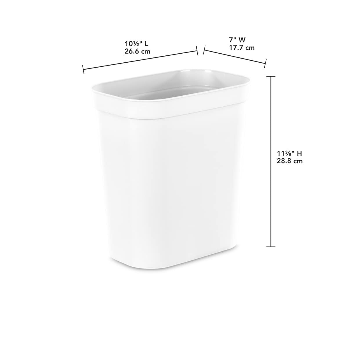 slide 2 of 9, Sterilite Vanity Wastebasket White, 2.5 gal