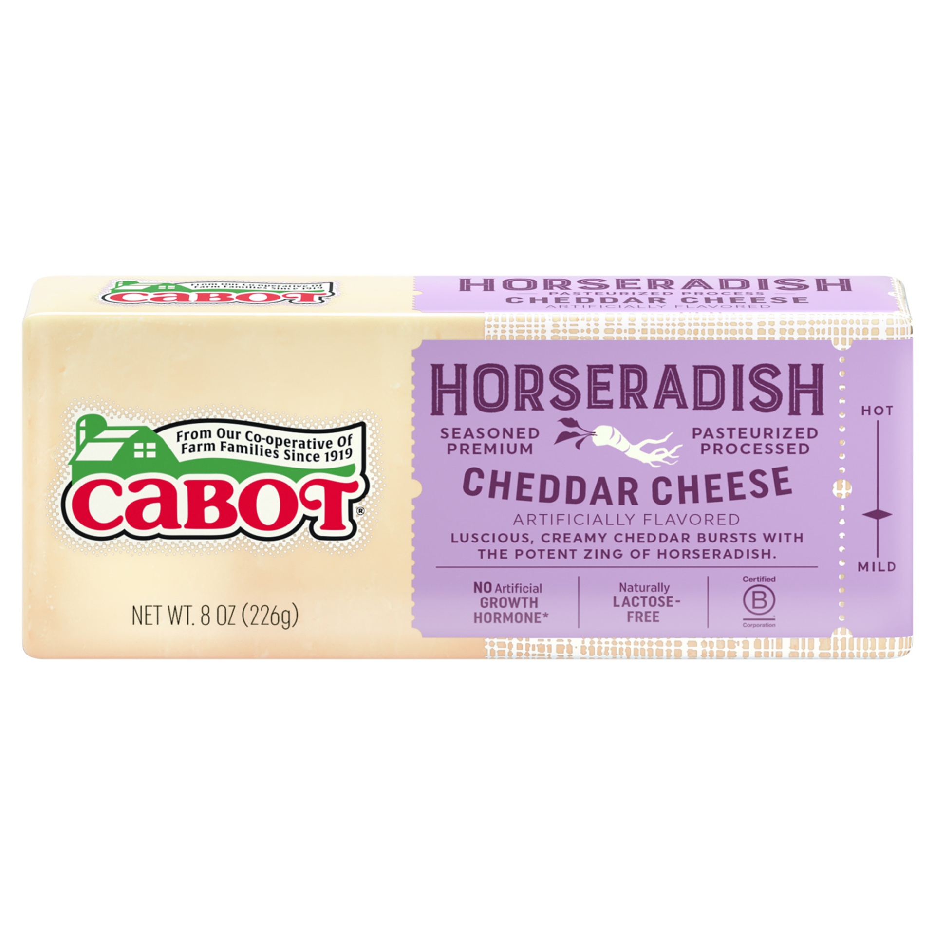 slide 1 of 3, Cabot Horseradish Cheddar Cheese, 8 oz