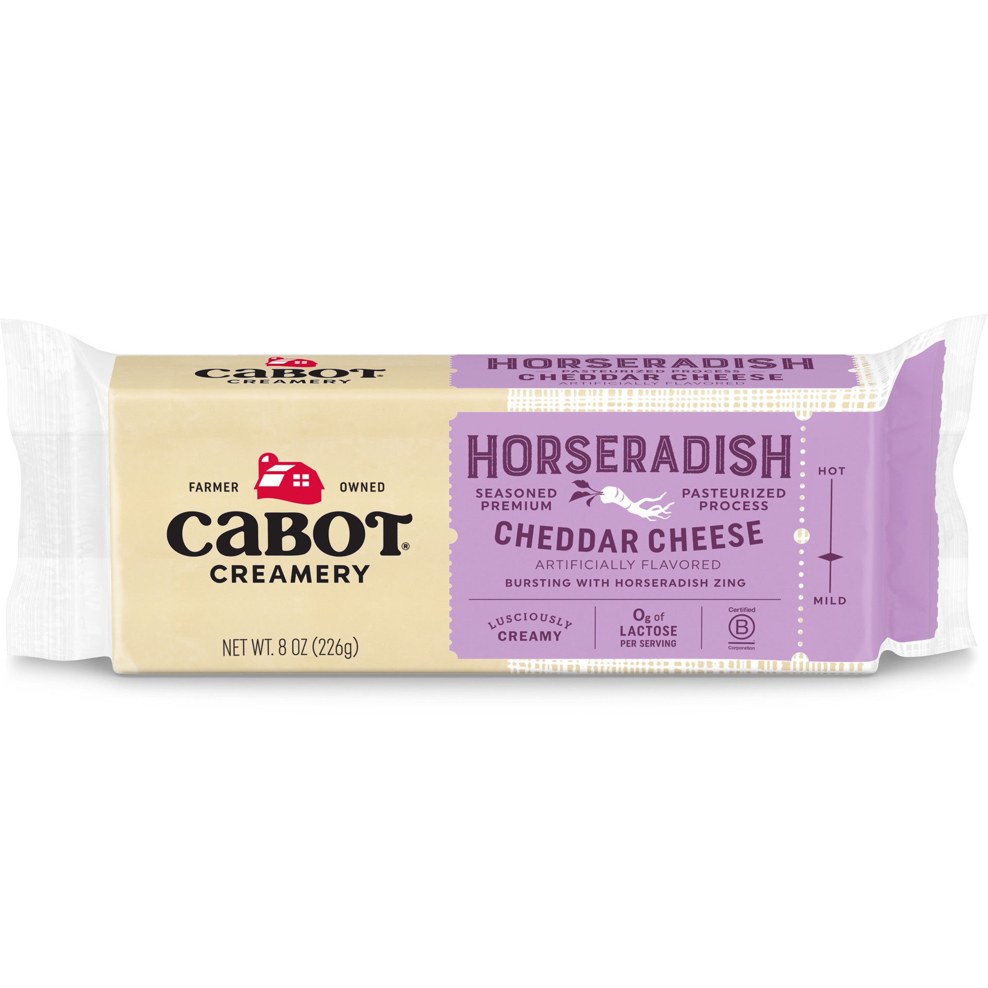 slide 1 of 1, Cabot Horseradish Cheddar Cheese, 8 oz