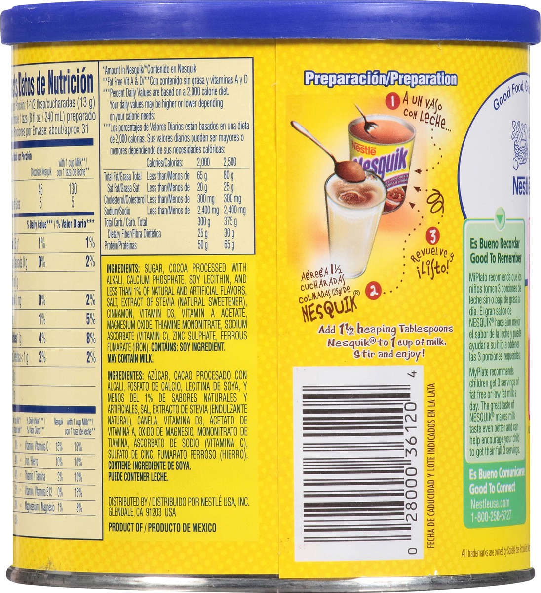 slide 4 of 8, NESQUIK Chocolate Flavored Powder 14.1 oz Canister, 14.1 oz
