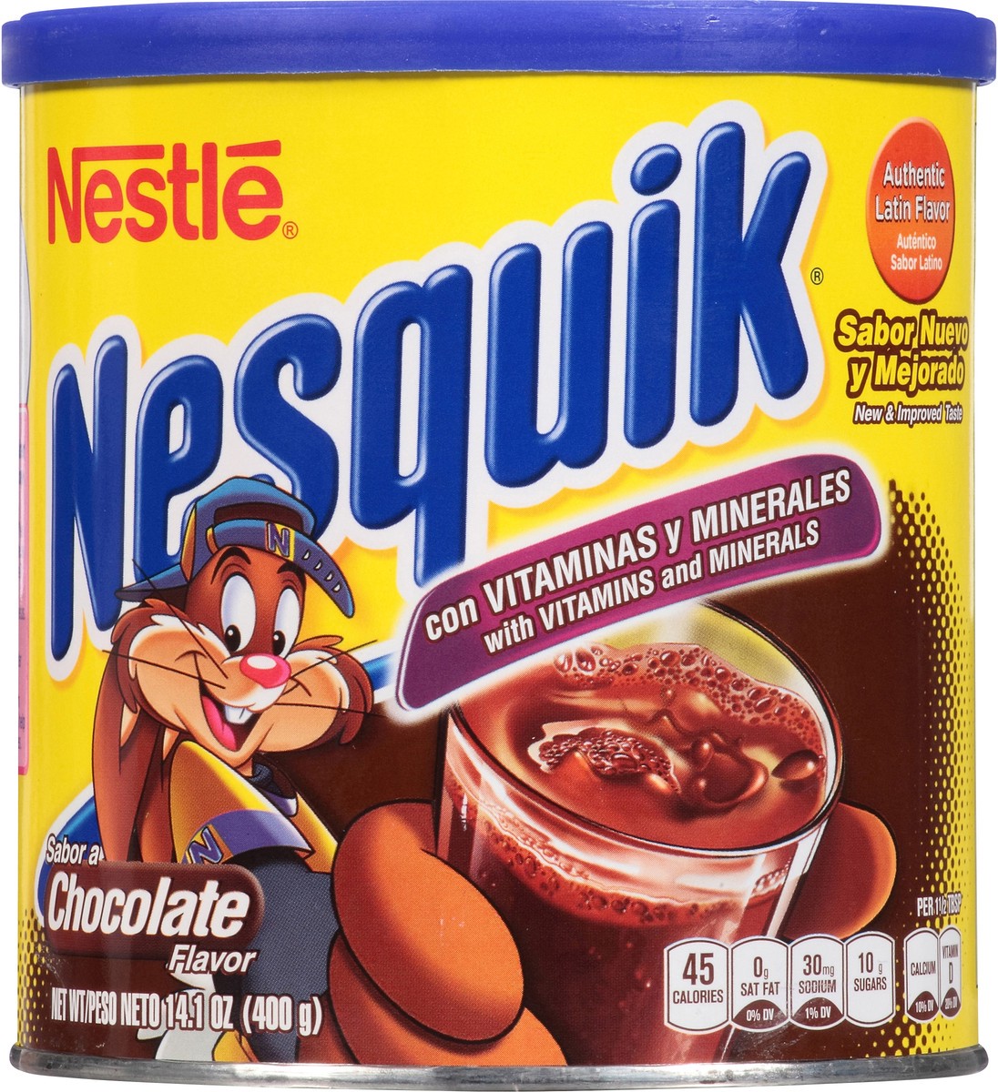 slide 5 of 8, NESQUIK Chocolate Flavored Powder 14.1 oz Canister, 14.1 oz