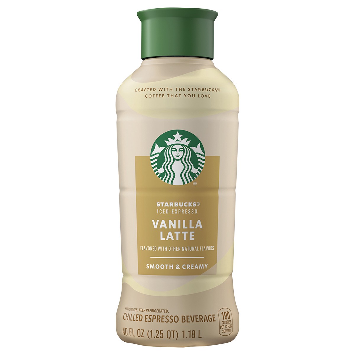 slide 1 of 7, Starbucks Vanilla Latte Iced Espresso Bottled Coffee Drink, 40 Fl Oz, 40 fl oz