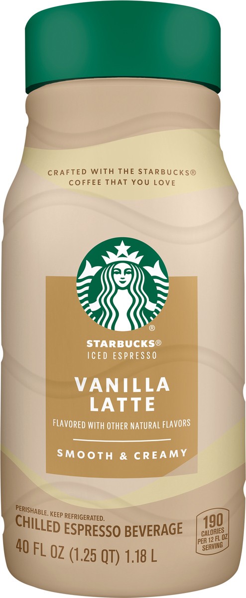 slide 4 of 7, Starbucks Vanilla Latte Iced Espresso Bottled Coffee Drink, 40 Fl Oz, 40 fl oz