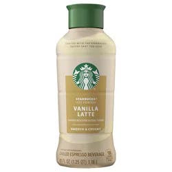 Starbucks Vanilla Latte Iced Espresso Bottled Coffee Drink, 40 Fl Oz
