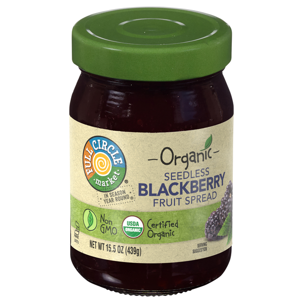 slide 1 of 1, Full Circle Market Fruit Spread, Blackberry, Seedless, 15.5 oz