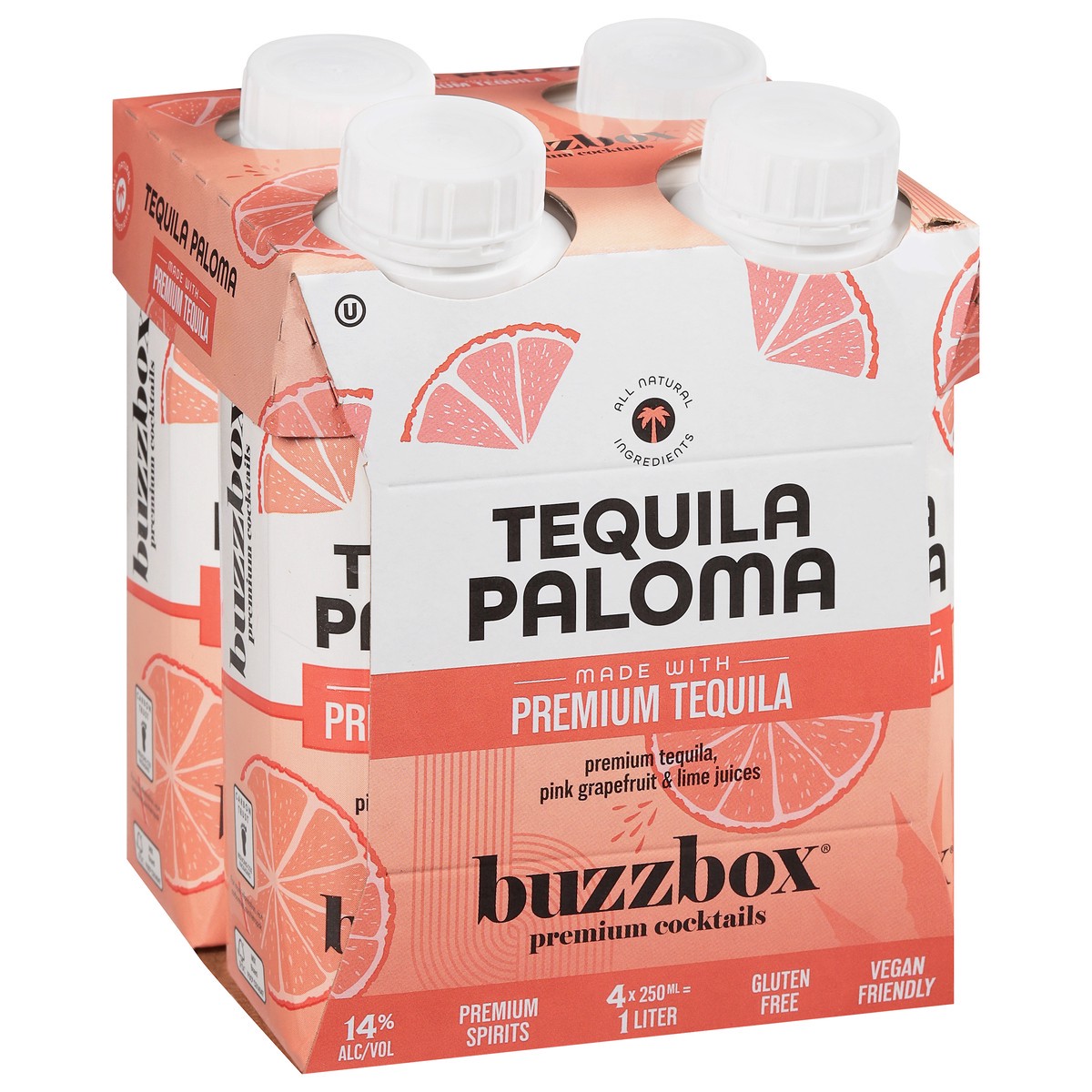 slide 2 of 11, Buzzbox Premium Tequila Paloma Cocktails Carton 4 - 250 ml Cartons, 4 ct; 250 ml