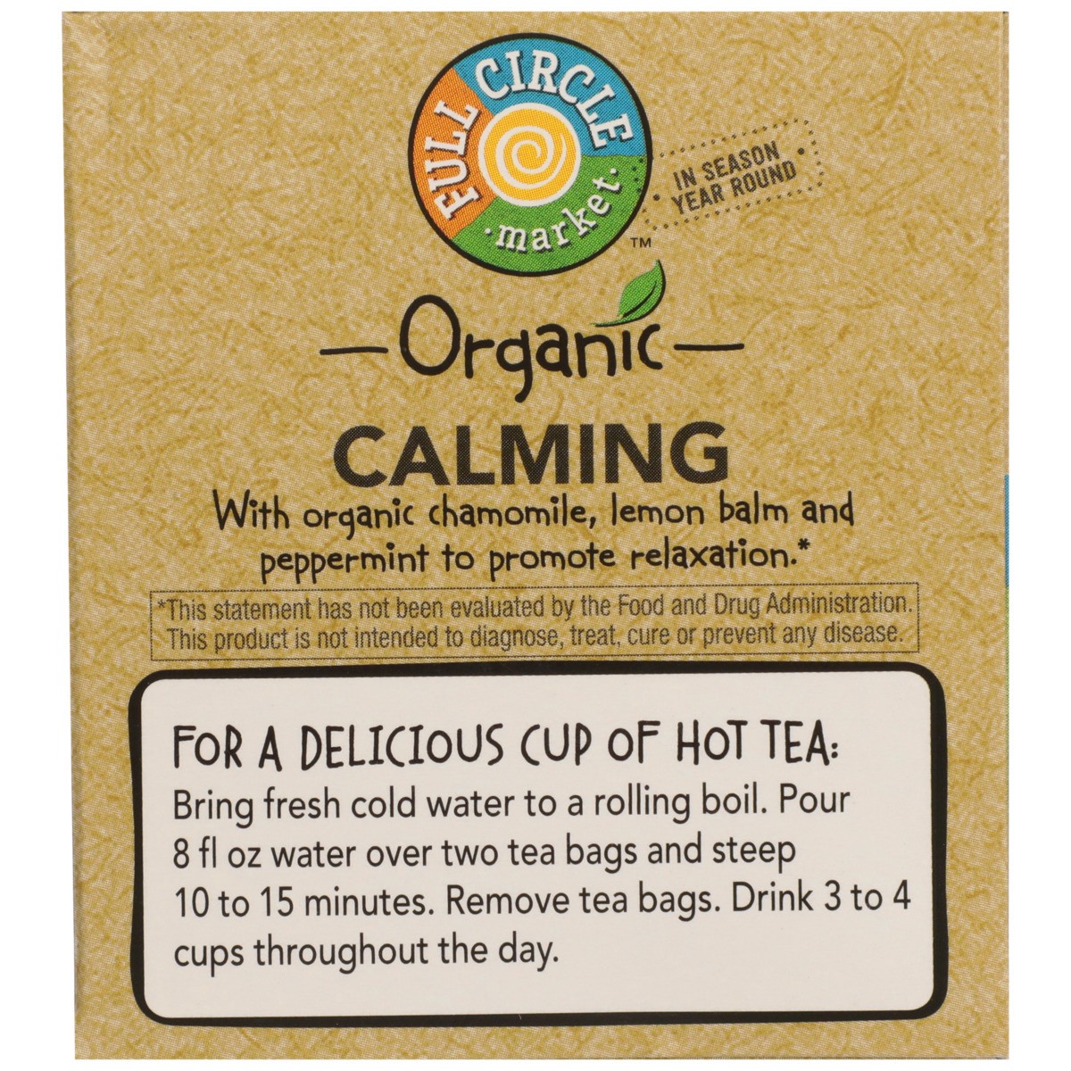 slide 6 of 13, Full Circle Market Tea Bags Functional Calming Organic - 0.85 oz, 0.85 oz