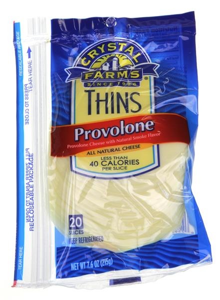 slide 1 of 1, Crystal Farms Provolone Cheese Thins, 7.6 oz