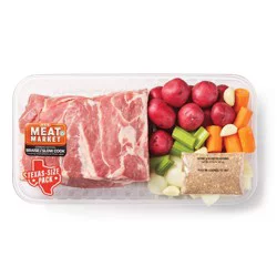 H-E-B Meat Market Pork Roast Kit - Bone-In Picnic Roast & Vegetables - Texas-Size Pack