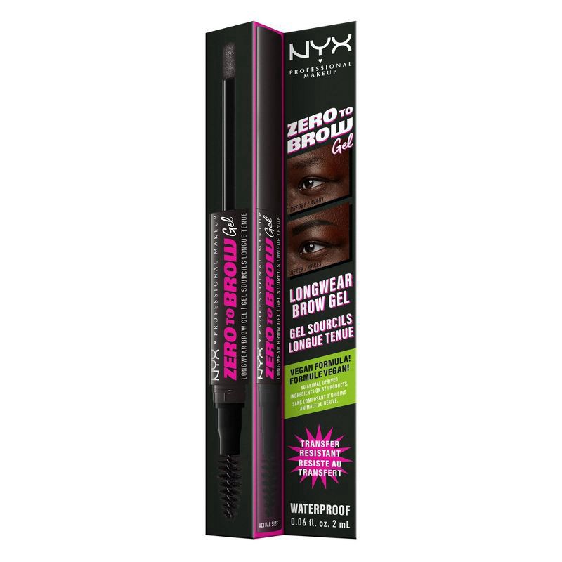 slide 9 of 9, Nyx Professional Makeup Nyx Zero To Brow Gel Black Masc, 1 ct