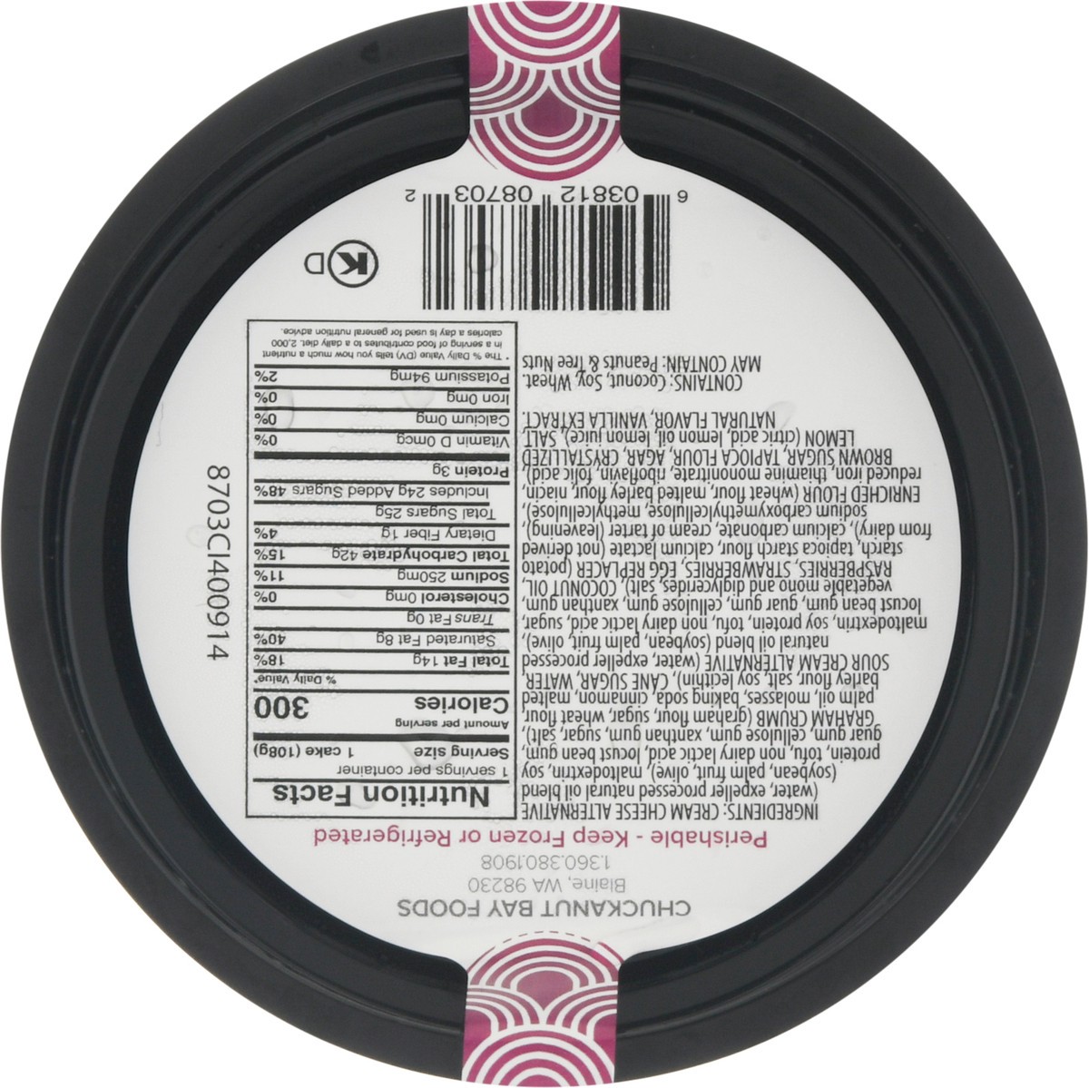 slide 14 of 14, Chuckanut Bay 3in Raspberry Cheesecake, 3.8 oz