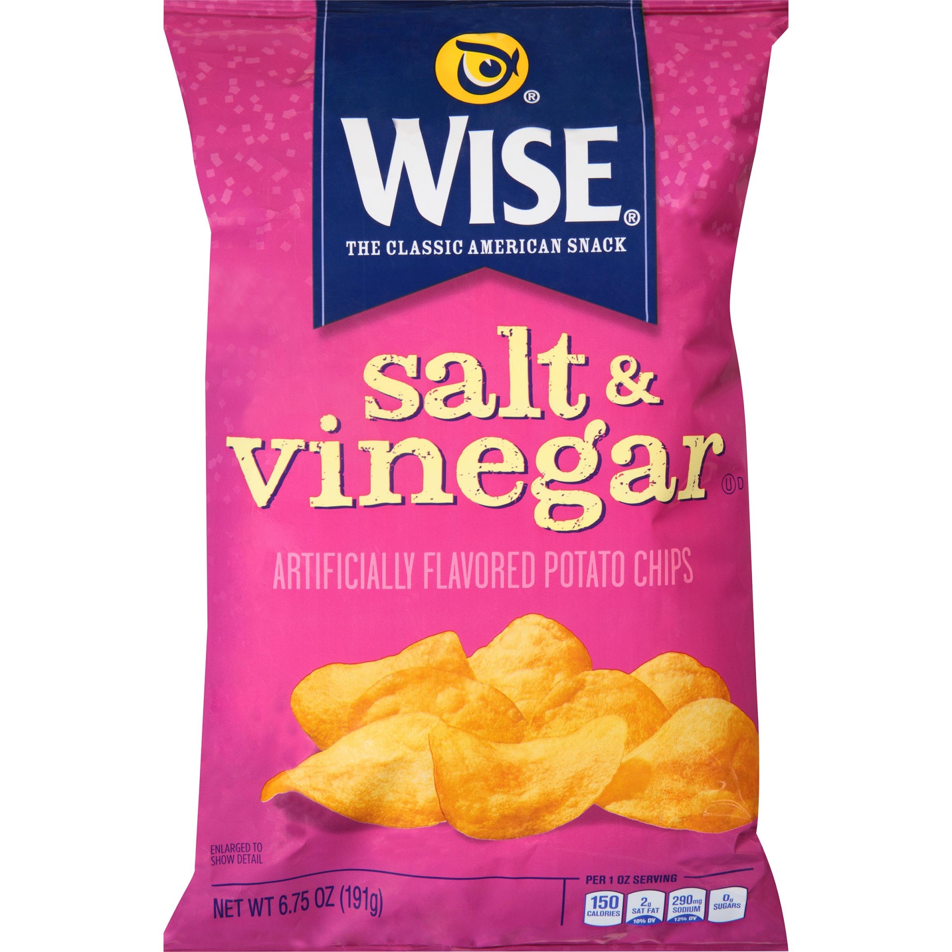 slide 1 of 6, Wise Salt & Vinegar Potato Chips, 6.75 oz