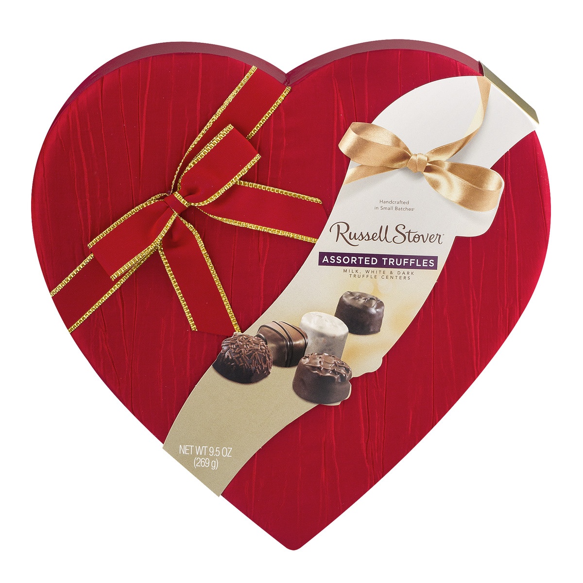 slide 1 of 2, Russell Stover Valentine Heart With Assorted Truffles, 9.5 oz