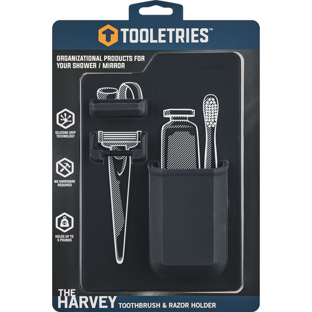 slide 1 of 1, Tooletries Charcoal Toothbrush & Razor Holder 1 ea, 1 ea