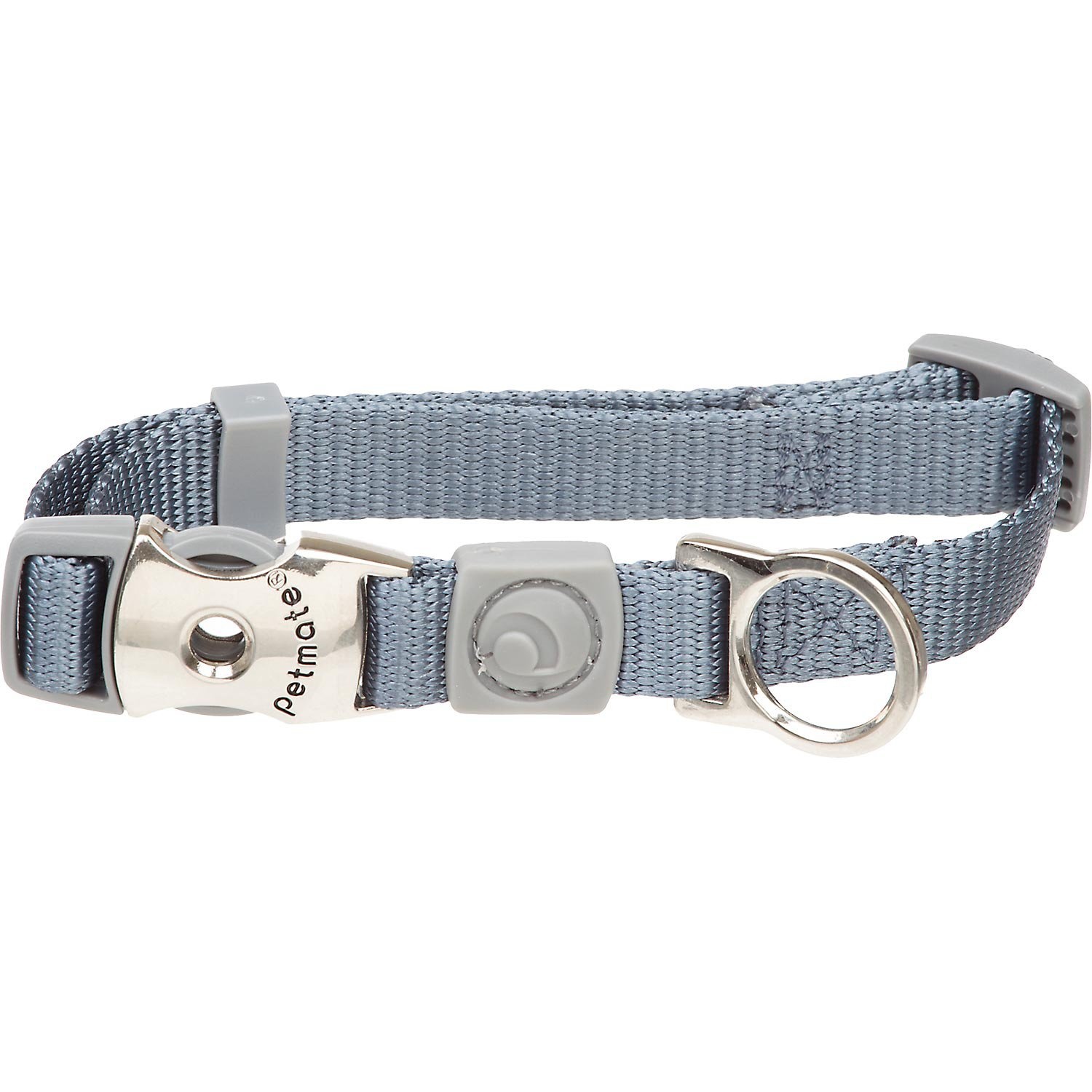 slide 1 of 1, Aspen Pet by Petmate Deluxe Signature Nylon Pewter Dog Collar, LG