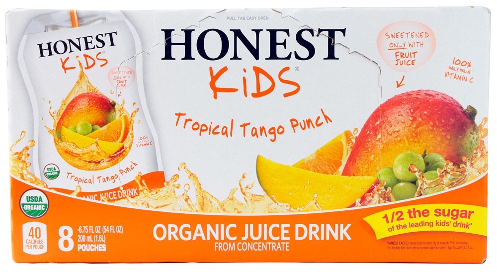 slide 1 of 1, Honest Kids Organic Tropical Tango Punch Juice Pouches, 8 ct; 6.75 fl oz