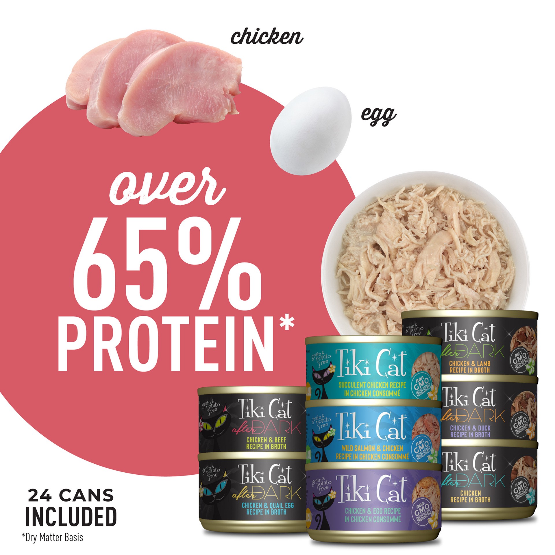 slide 5 of 7, Tiki Cat Chicken Craves Wet Cat Food Mega Pack, 2.8 oz. Can (24 Count), 67.2 oz