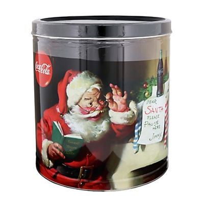 slide 1 of 1, Giftpop Coca Cola Santa Popcorn Tin With Black Lid, 24 oz