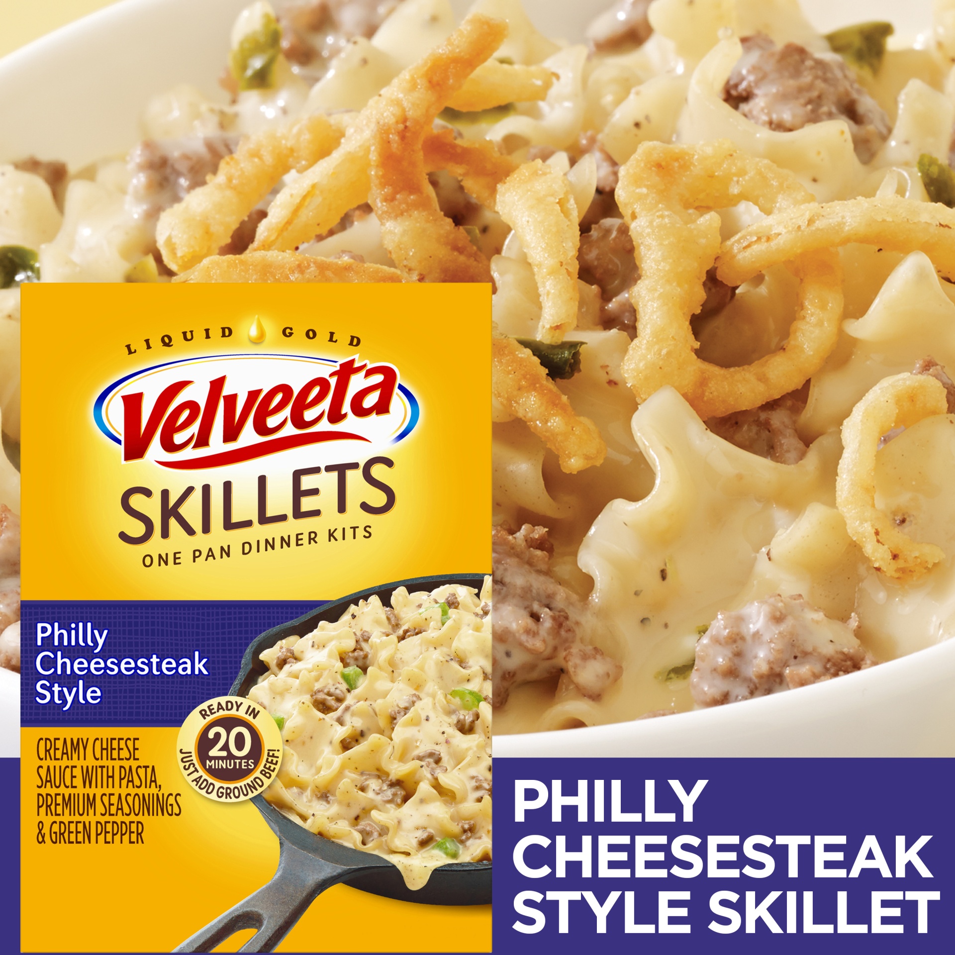 Kraft Dinners Velveeta Skillets Philly Cheesesteak Style Dinner Kit 12